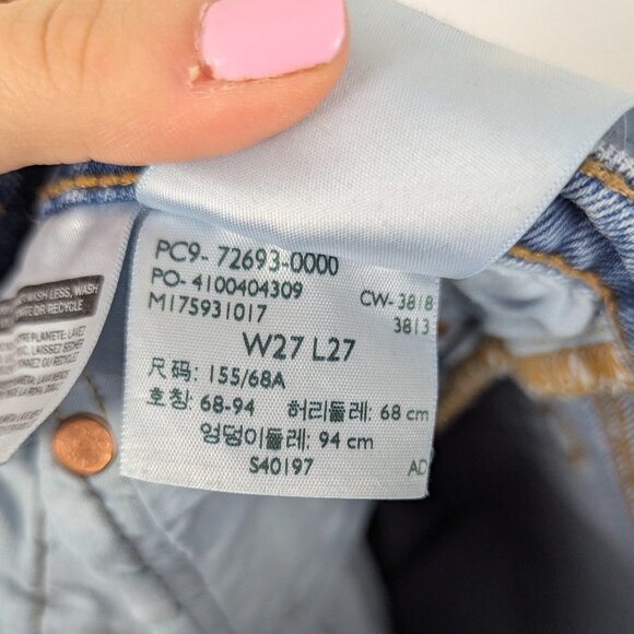 Levi's | Medium Wash Ribcage Straight Leg Jeans Size 27 - Picture 6 of 10